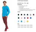 sweatshirt spec sheet